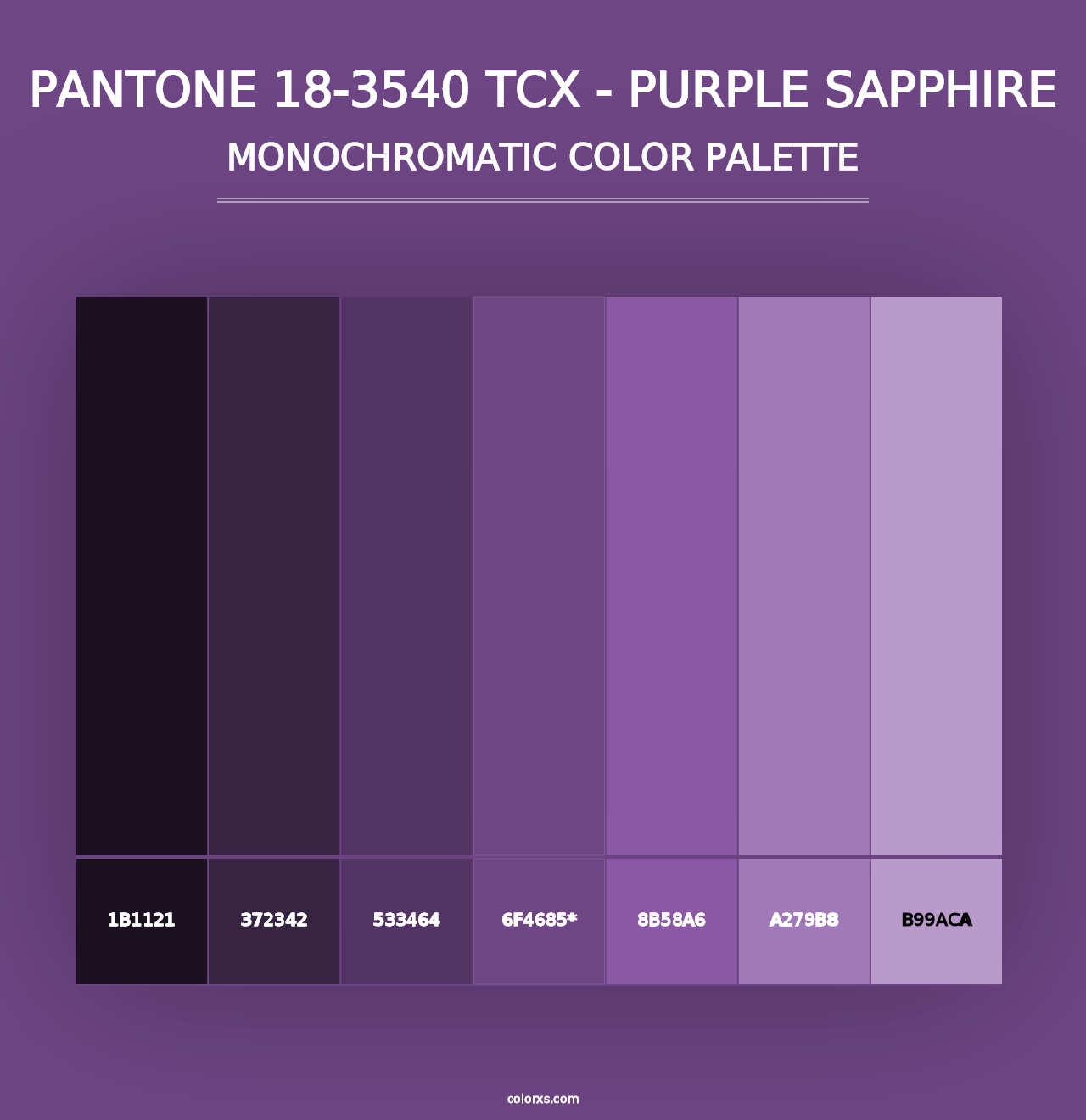 PANTONE 18-3540 TCX - Purple Sapphire - Monochromatic Color Palette