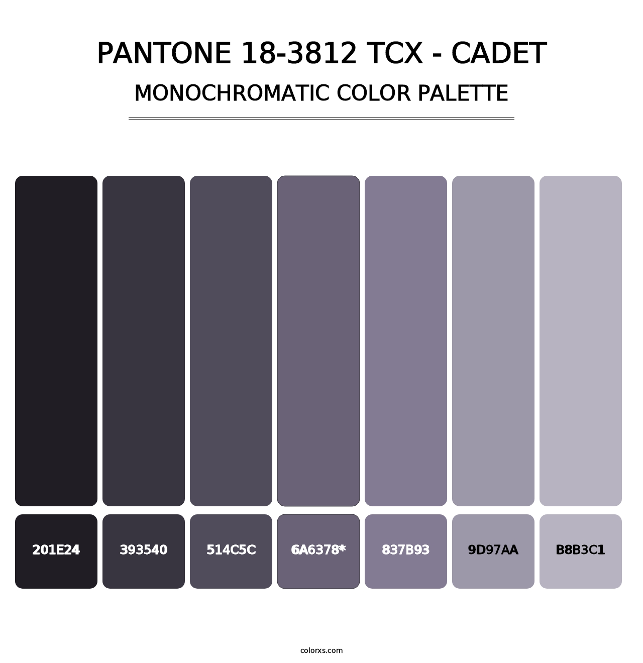 PANTONE 18-3812 TCX - Cadet - Monochromatic Color Palette