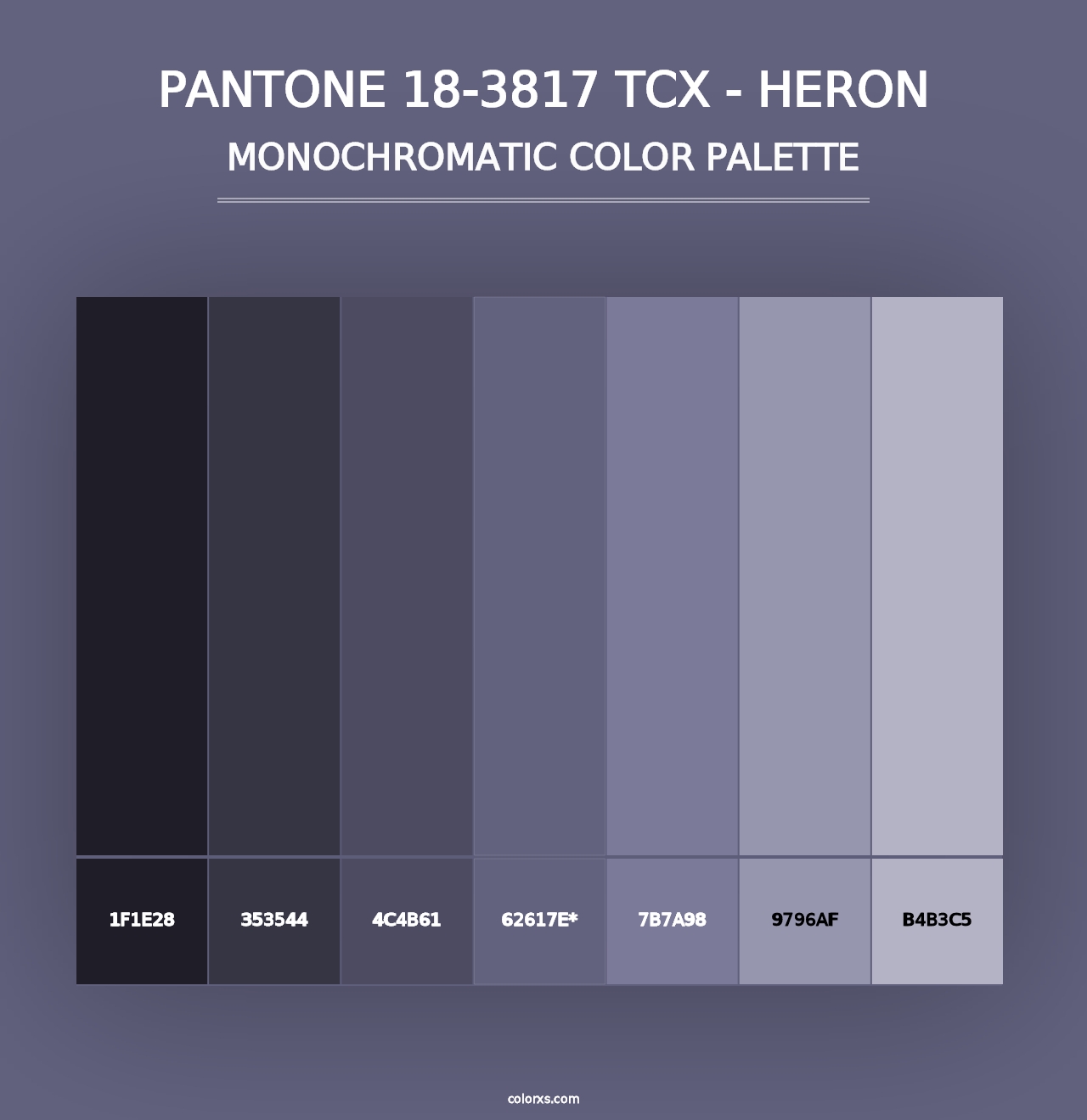 PANTONE 18-3817 TCX - Heron - Monochromatic Color Palette