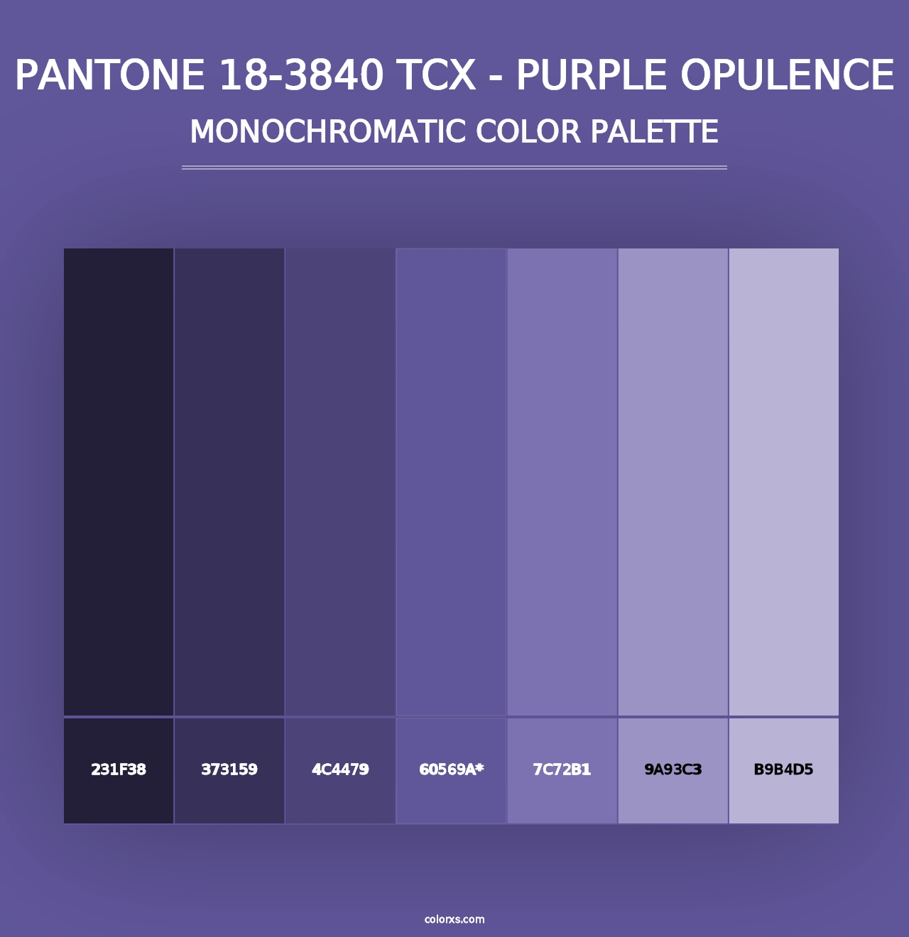 PANTONE 18-3840 TCX - Purple Opulence - Monochromatic Color Palette