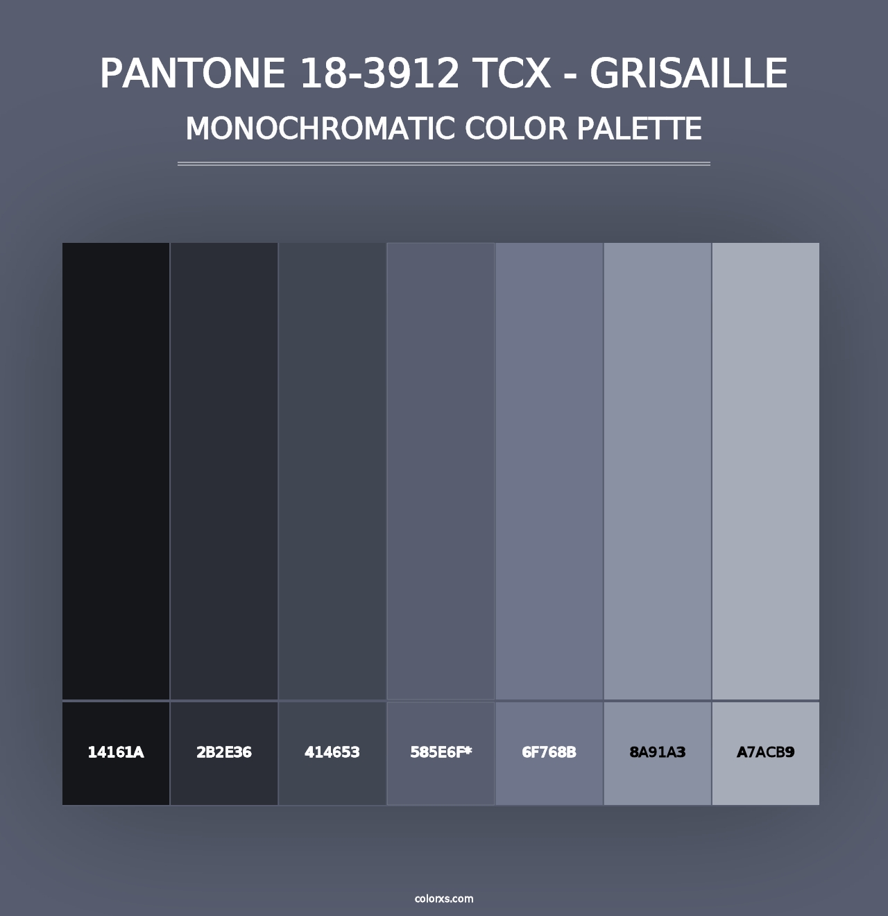 PANTONE 18-3912 TCX - Grisaille - Monochromatic Color Palette