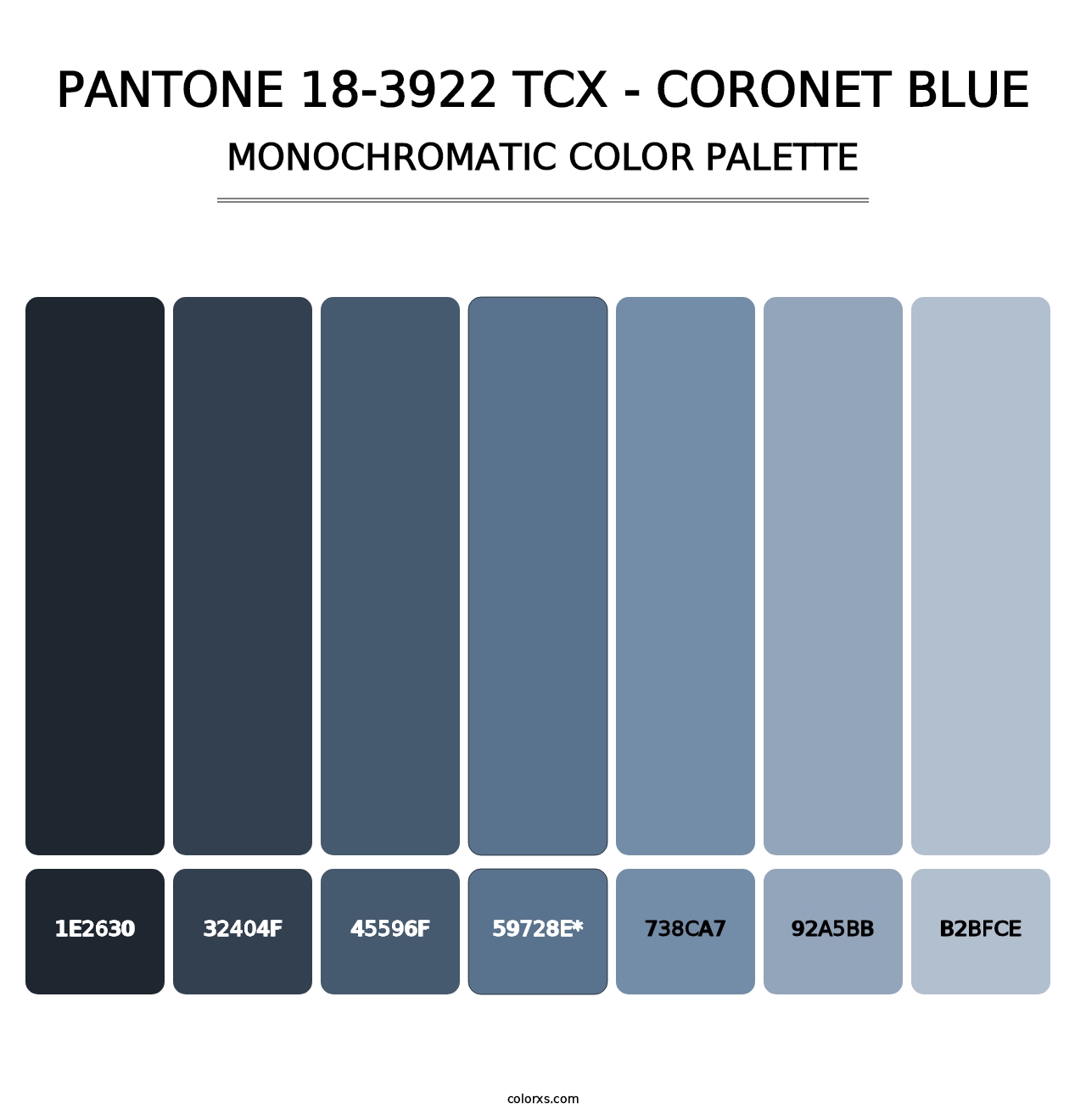 PANTONE 18-3922 TCX - Coronet Blue - Monochromatic Color Palette