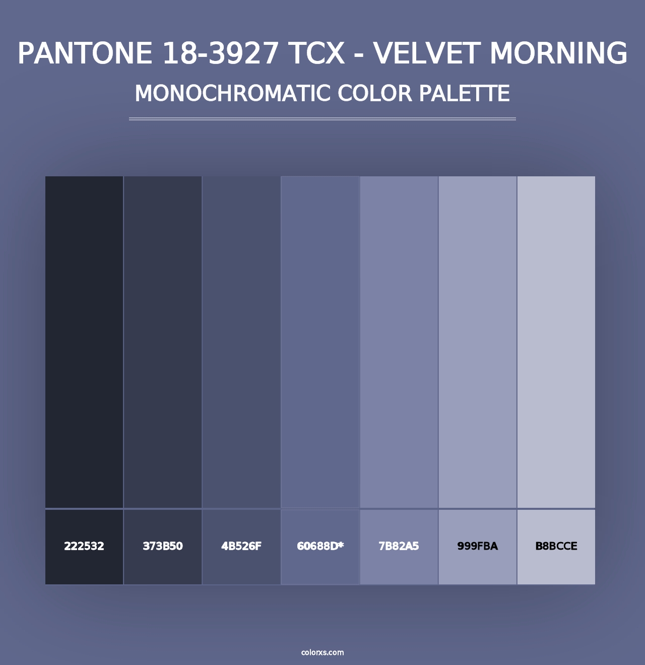 PANTONE 18-3927 TCX - Velvet Morning - Monochromatic Color Palette