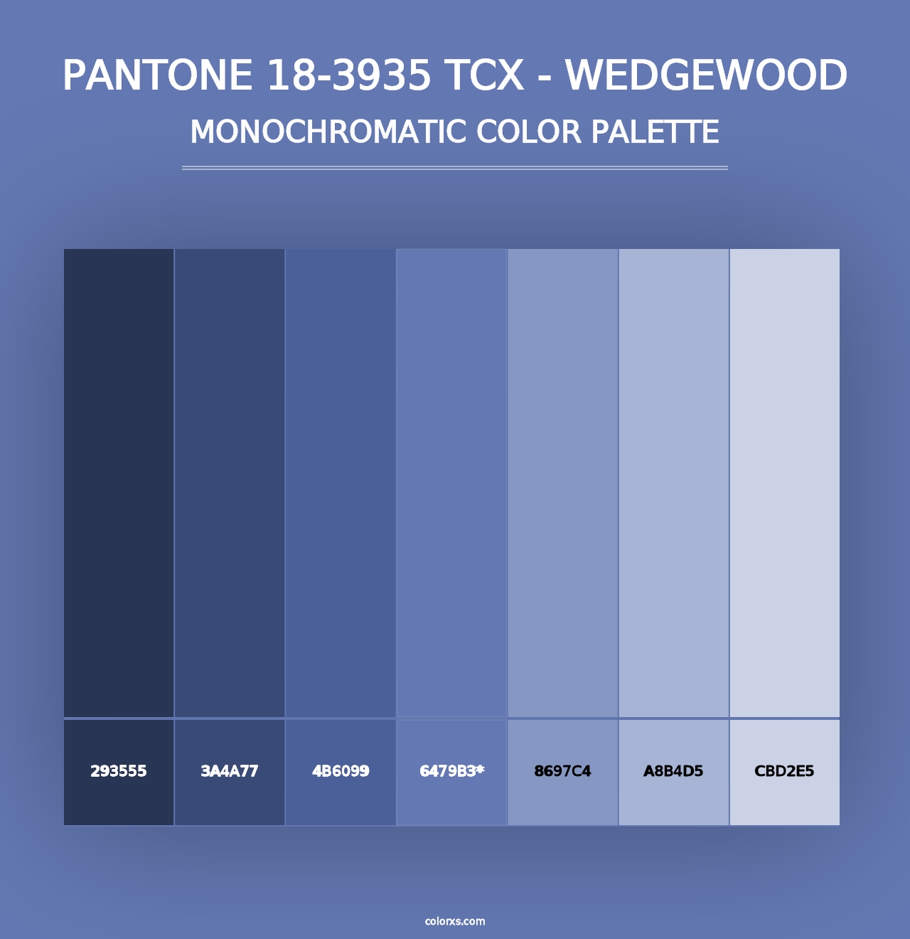 PANTONE 18-3935 TCX - Wedgewood - Monochromatic Color Palette