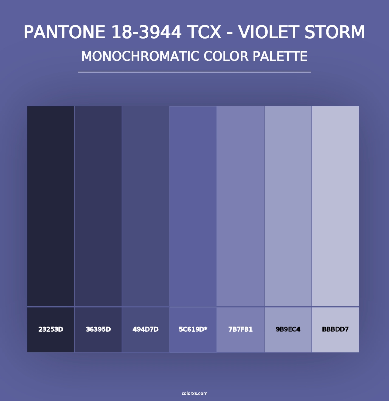 PANTONE 18-3944 TCX - Violet Storm - Monochromatic Color Palette