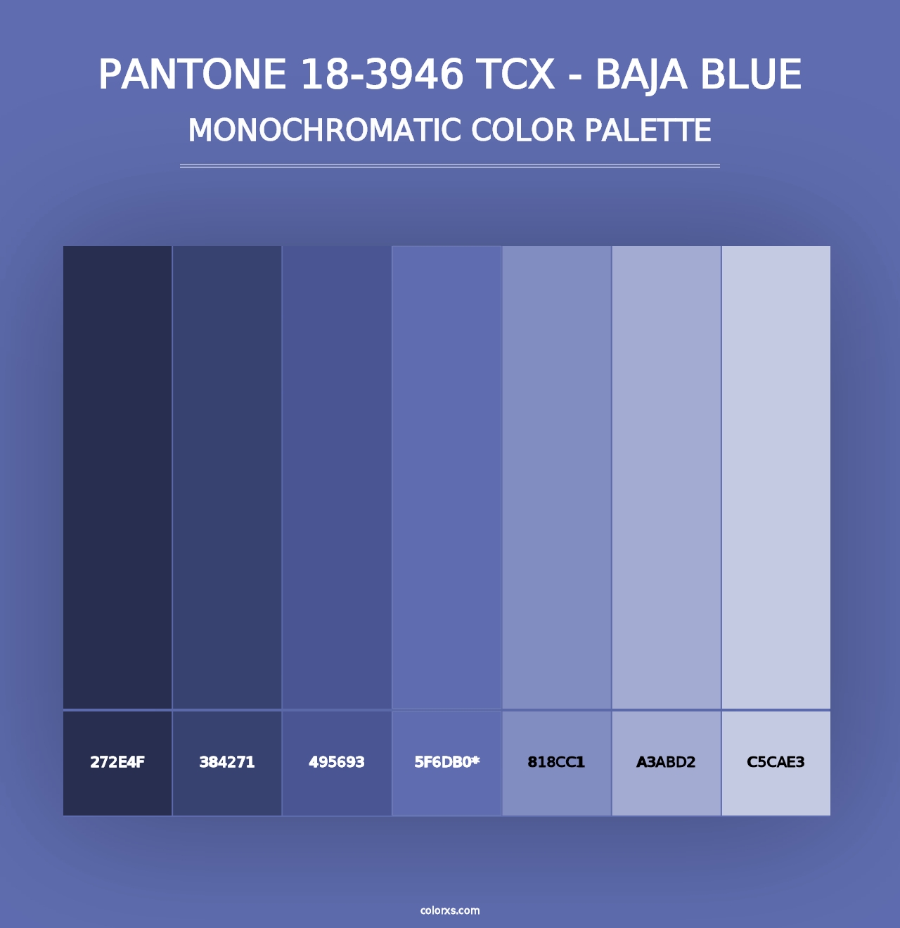 PANTONE 18-3946 TCX - Baja Blue - Monochromatic Color Palette