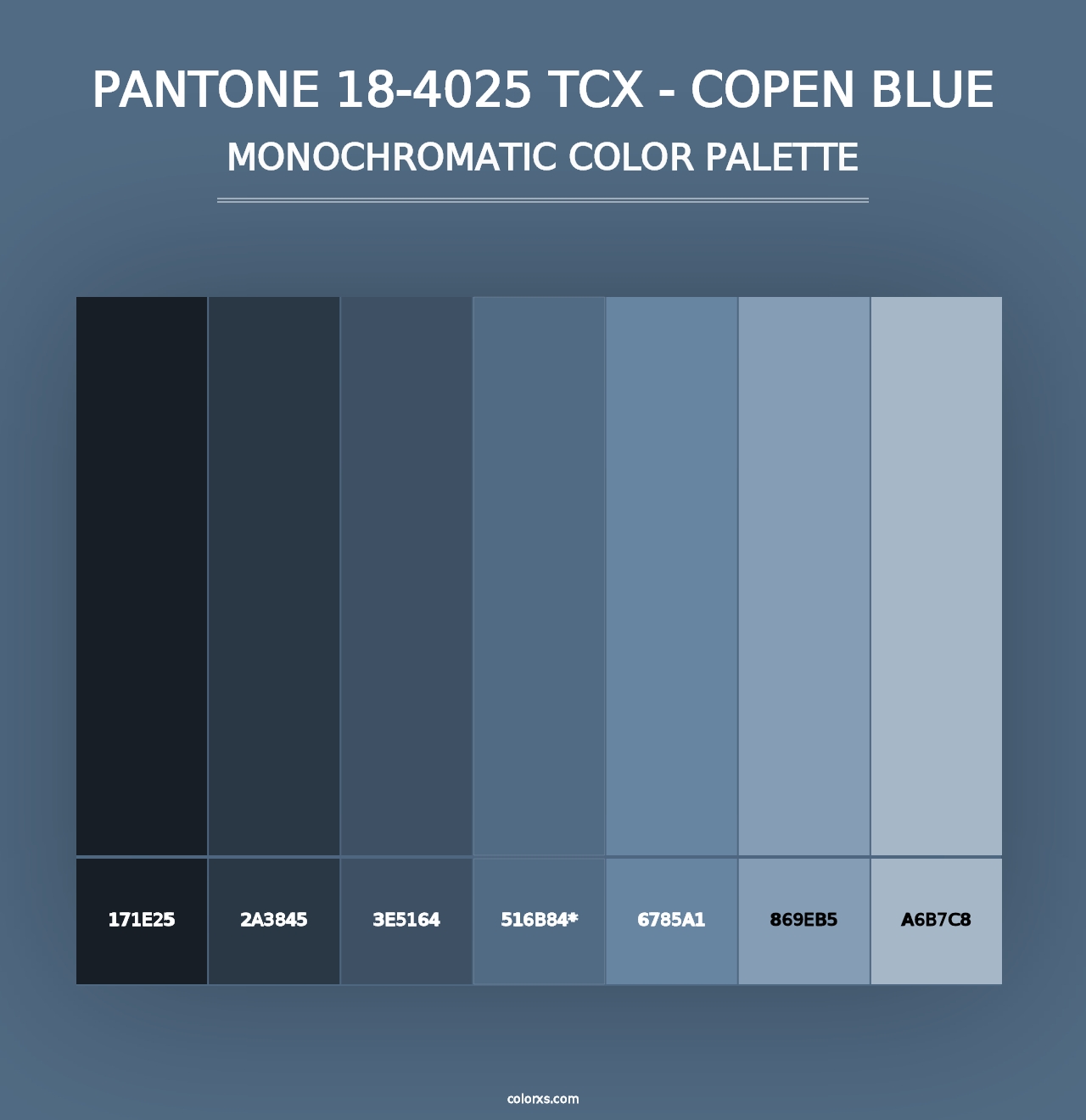 PANTONE 18-4025 TCX - Copen Blue - Monochromatic Color Palette