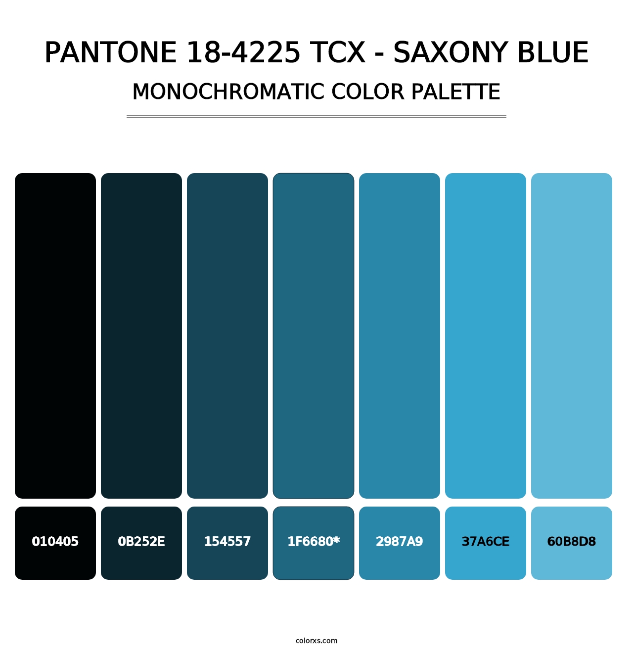 PANTONE 18-4225 TCX - Saxony Blue - Monochromatic Color Palette