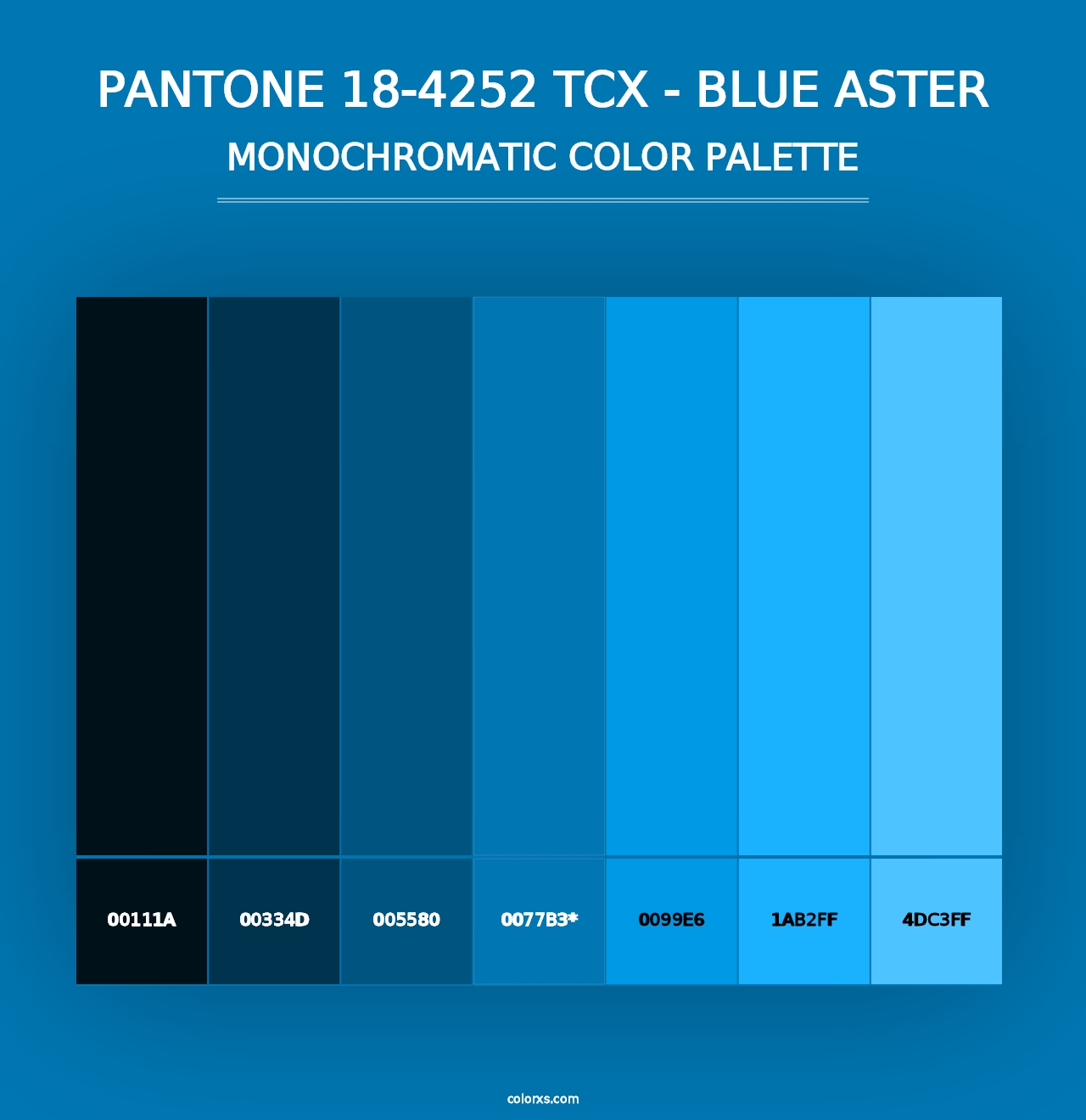 PANTONE 18-4252 TCX - Blue Aster - Monochromatic Color Palette