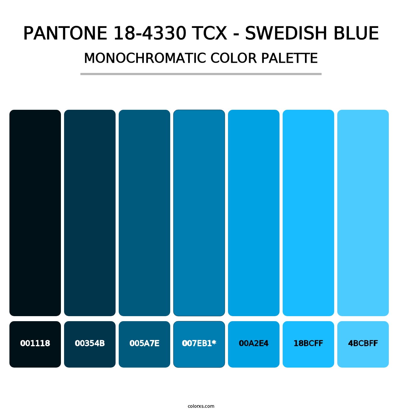 PANTONE 18-4330 TCX - Swedish Blue - Monochromatic Color Palette