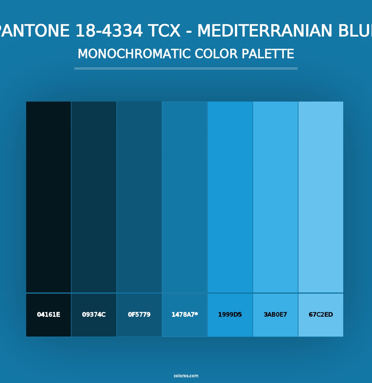 PANTONE 18-4334 TCX - Mediterranian Blue - Monochromatic Color Palette