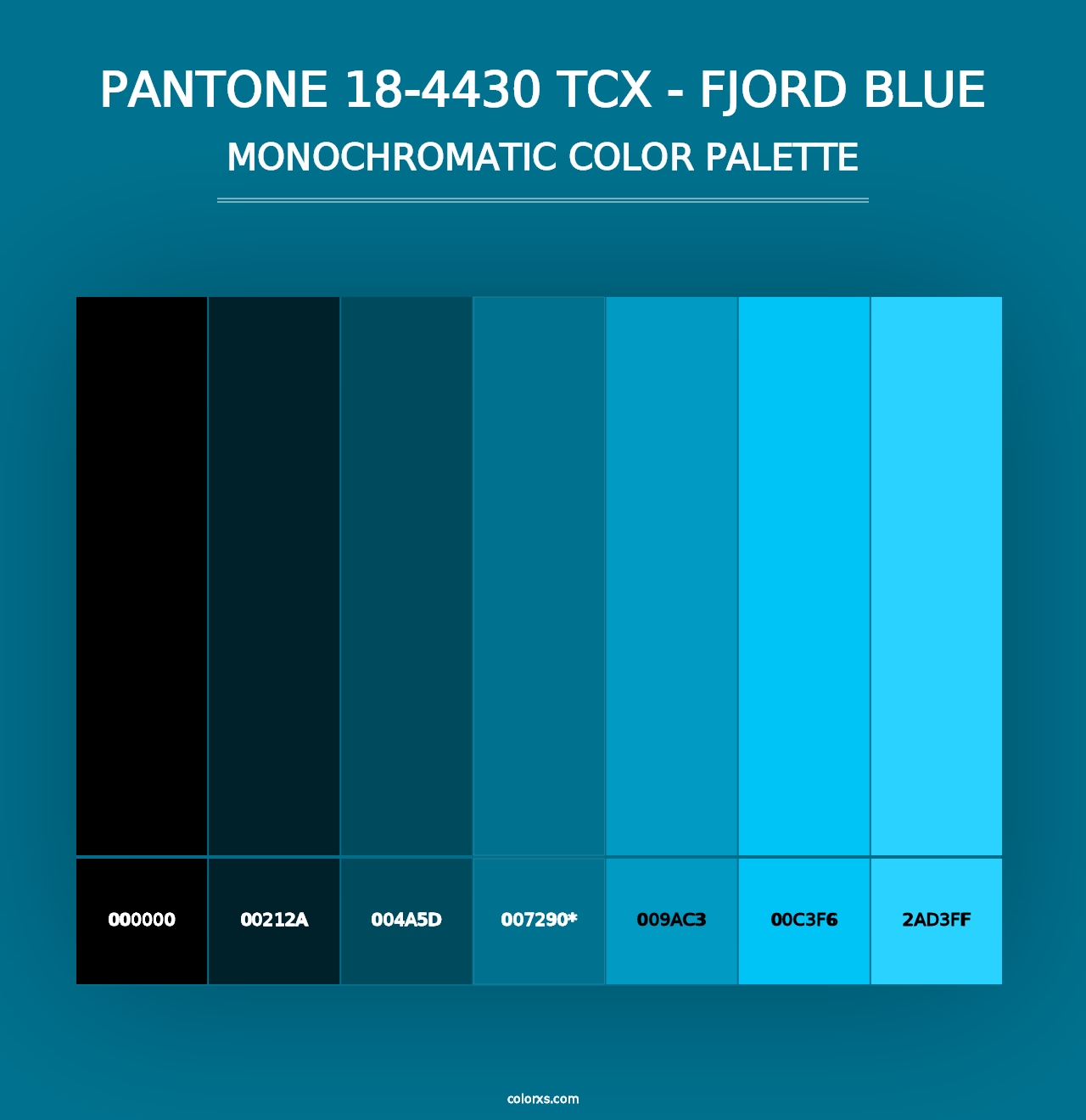 PANTONE 18-4430 TCX - Fjord Blue - Monochromatic Color Palette