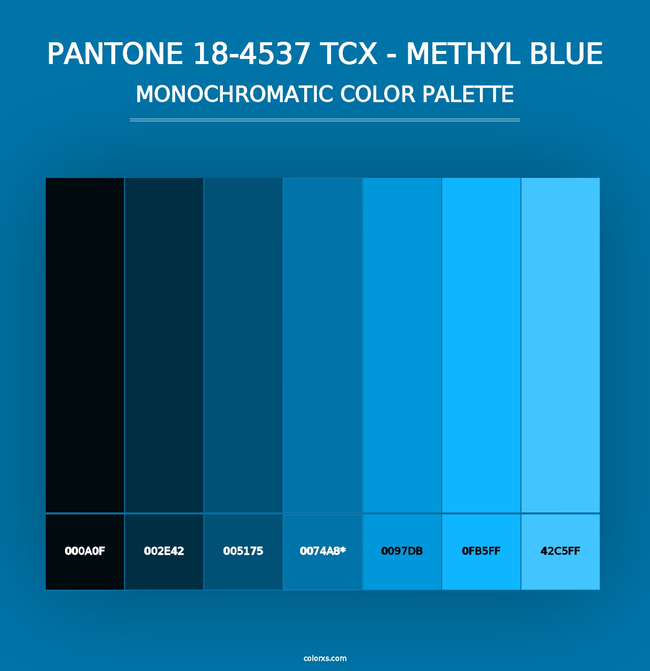 PANTONE 18-4537 TCX - Methyl Blue - Monochromatic Color Palette