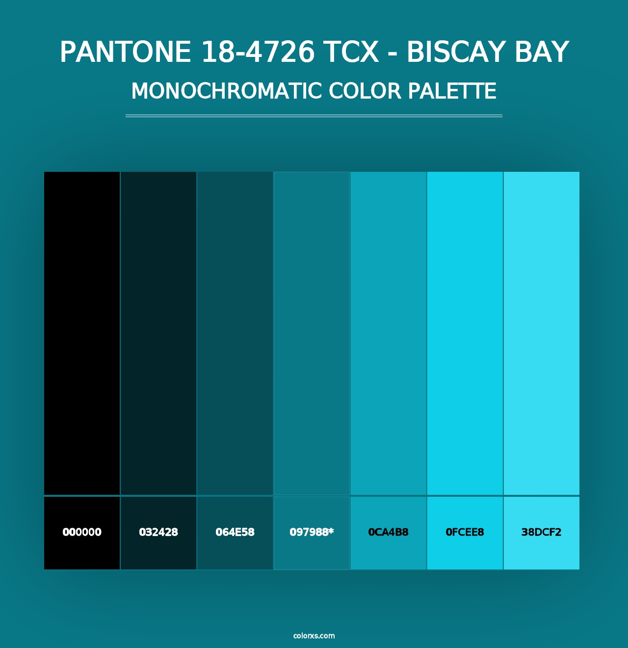 PANTONE 18-4726 TCX - Biscay Bay - Monochromatic Color Palette