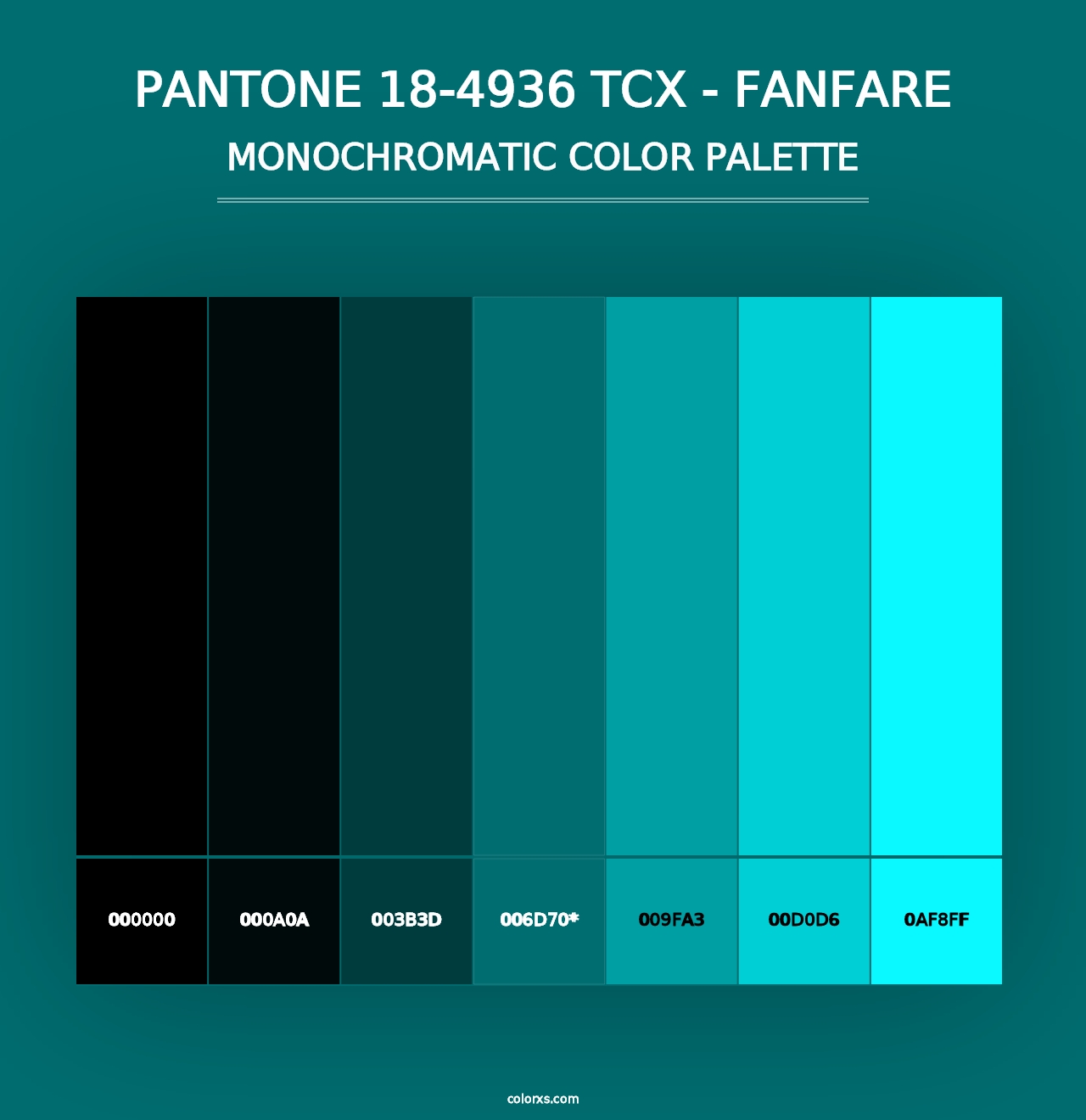 PANTONE 18-4936 TCX - Fanfare - Monochromatic Color Palette