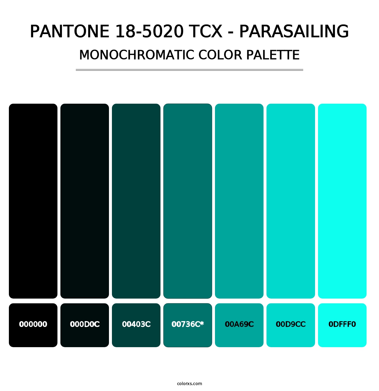 PANTONE 18-5020 TCX - Parasailing - Monochromatic Color Palette