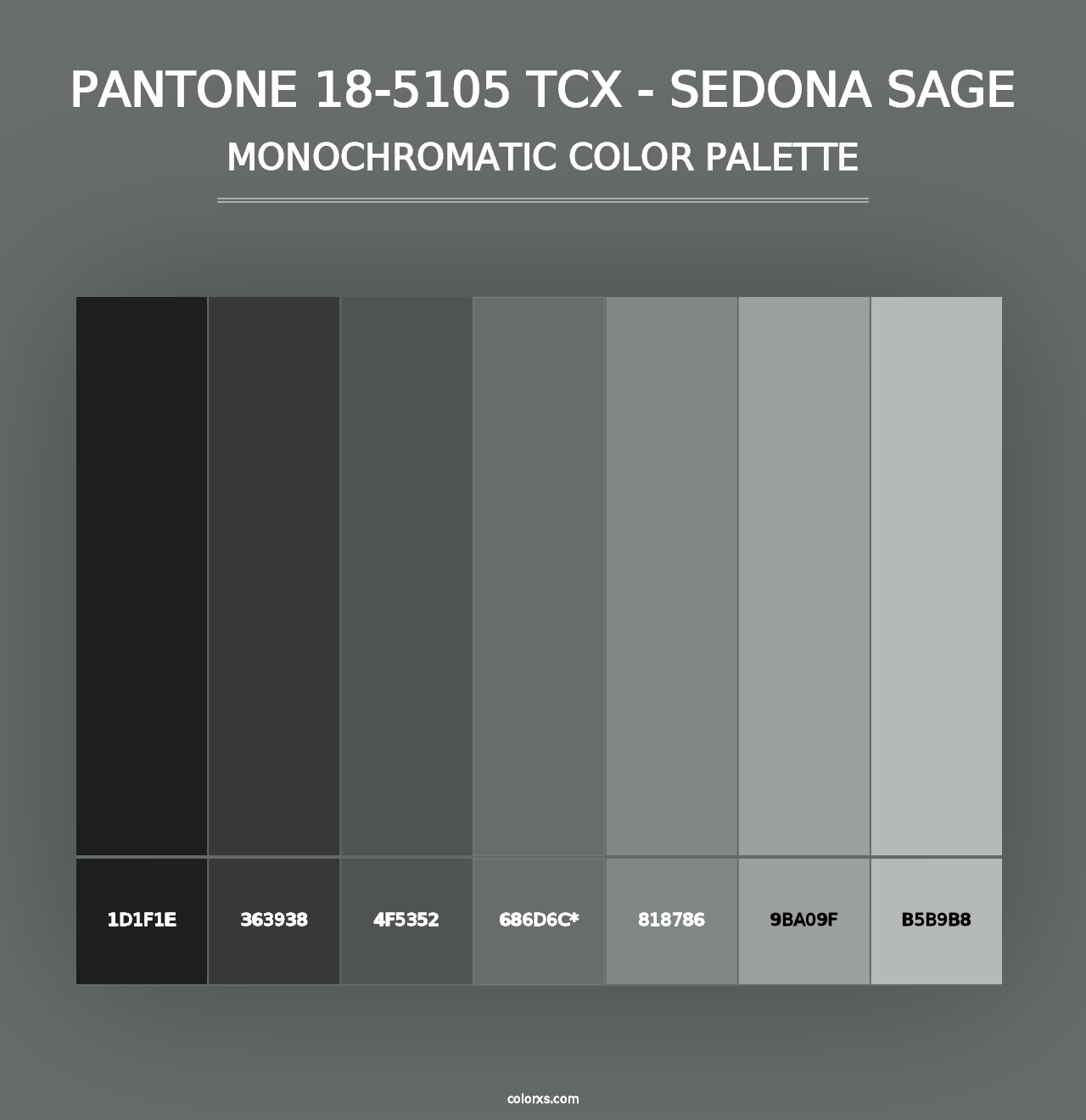 PANTONE 18-5105 TCX - Sedona Sage - Monochromatic Color Palette