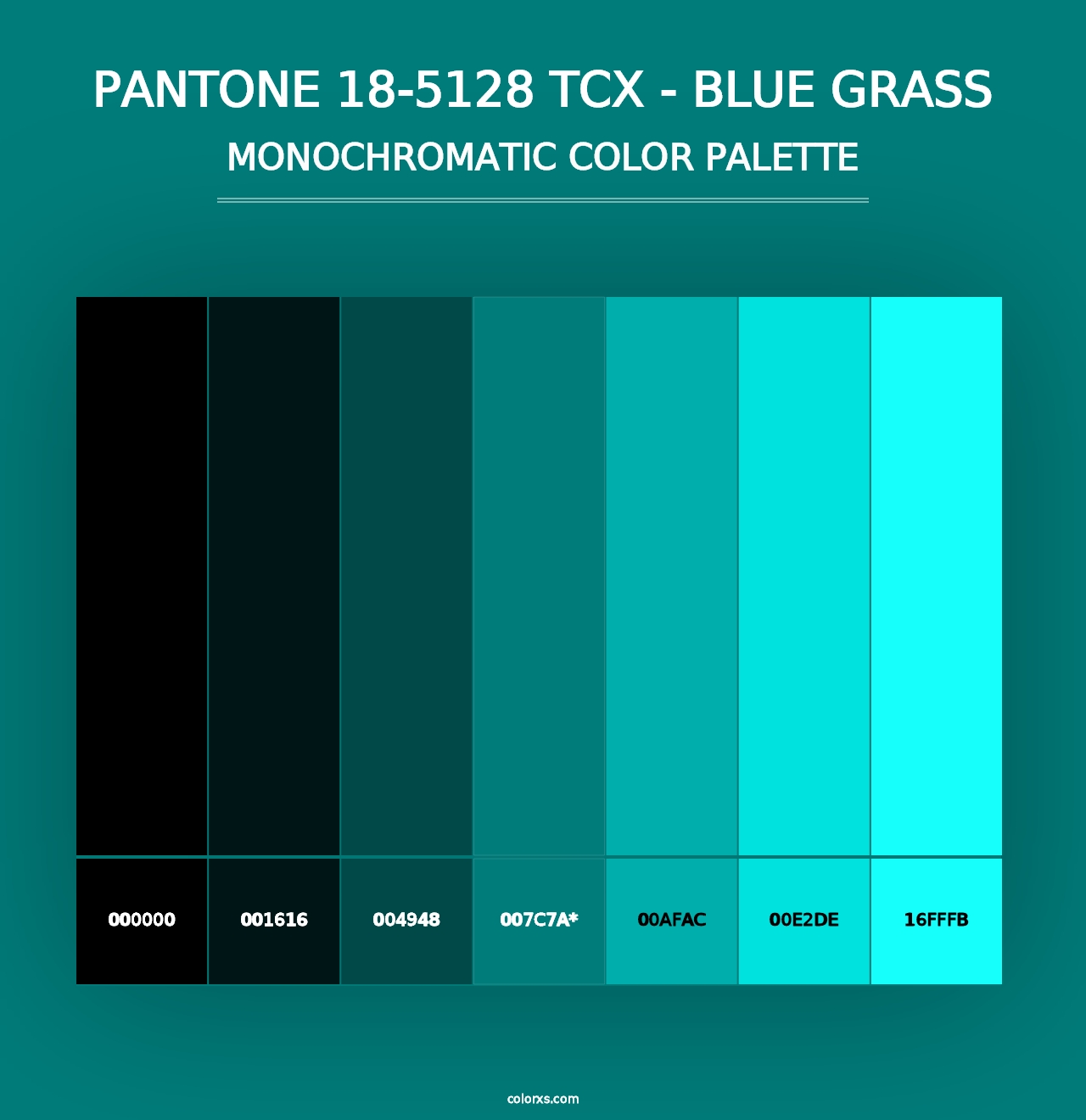 PANTONE 18-5128 TCX - Blue Grass - Monochromatic Color Palette