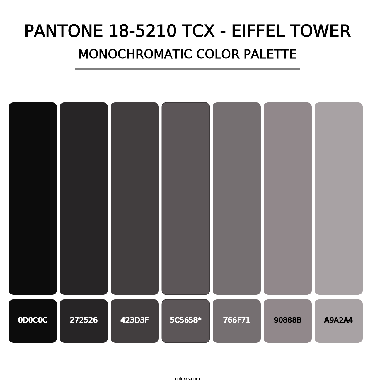 PANTONE 18-5210 TCX - Eiffel Tower - Monochromatic Color Palette