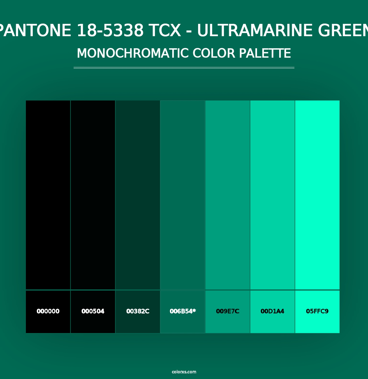 PANTONE 18-5338 TCX - Ultramarine Green - Monochromatic Color Palette