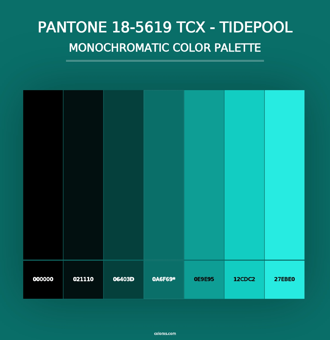 PANTONE 18-5619 TCX - Tidepool - Monochromatic Color Palette