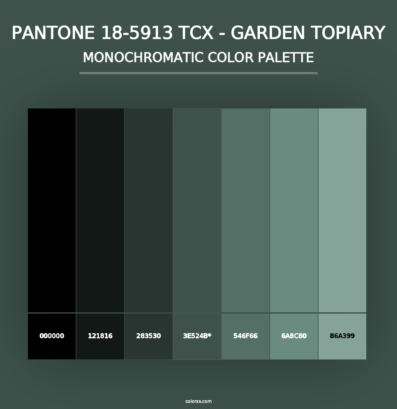 PANTONE 18-5913 TCX - Garden Topiary - Monochromatic Color Palette