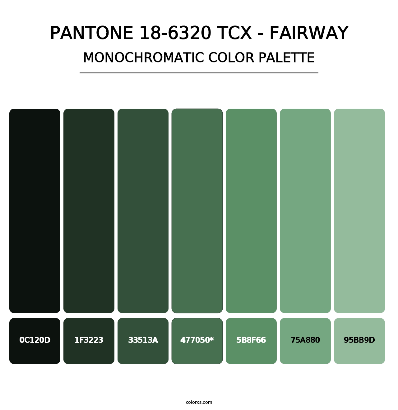 PANTONE 18-6320 TCX - Fairway - Monochromatic Color Palette