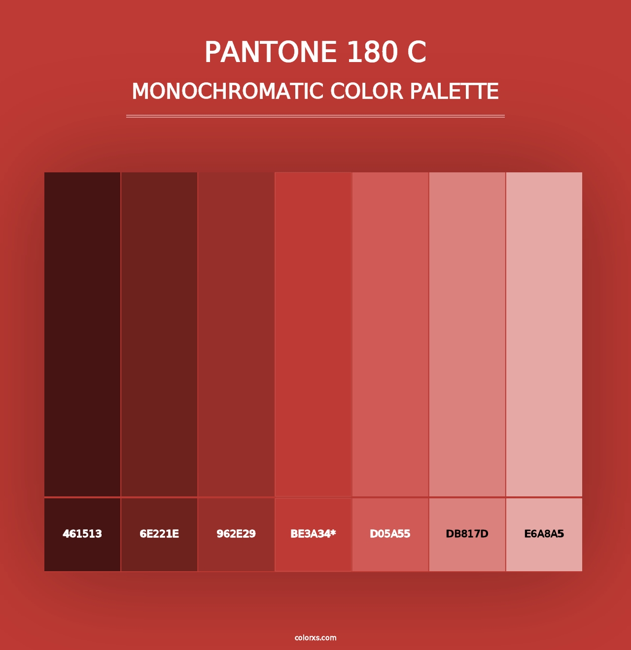 PANTONE 180 C - Monochromatic Color Palette