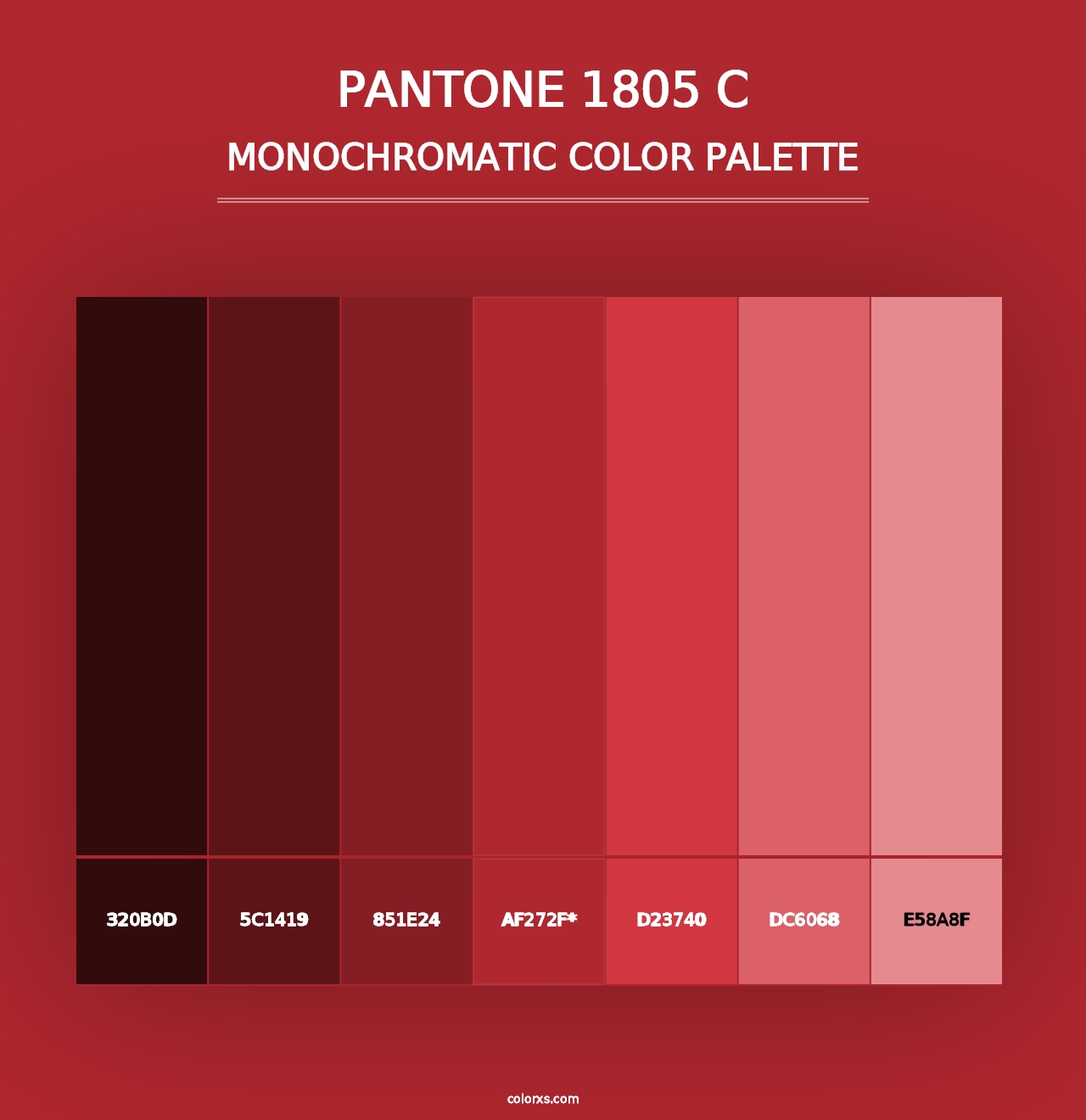 PANTONE 1805 C - Monochromatic Color Palette