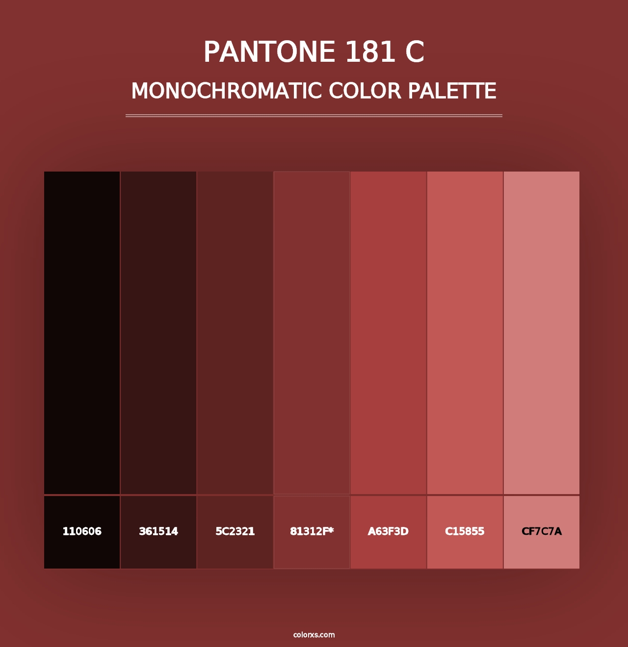 PANTONE 181 C - Monochromatic Color Palette