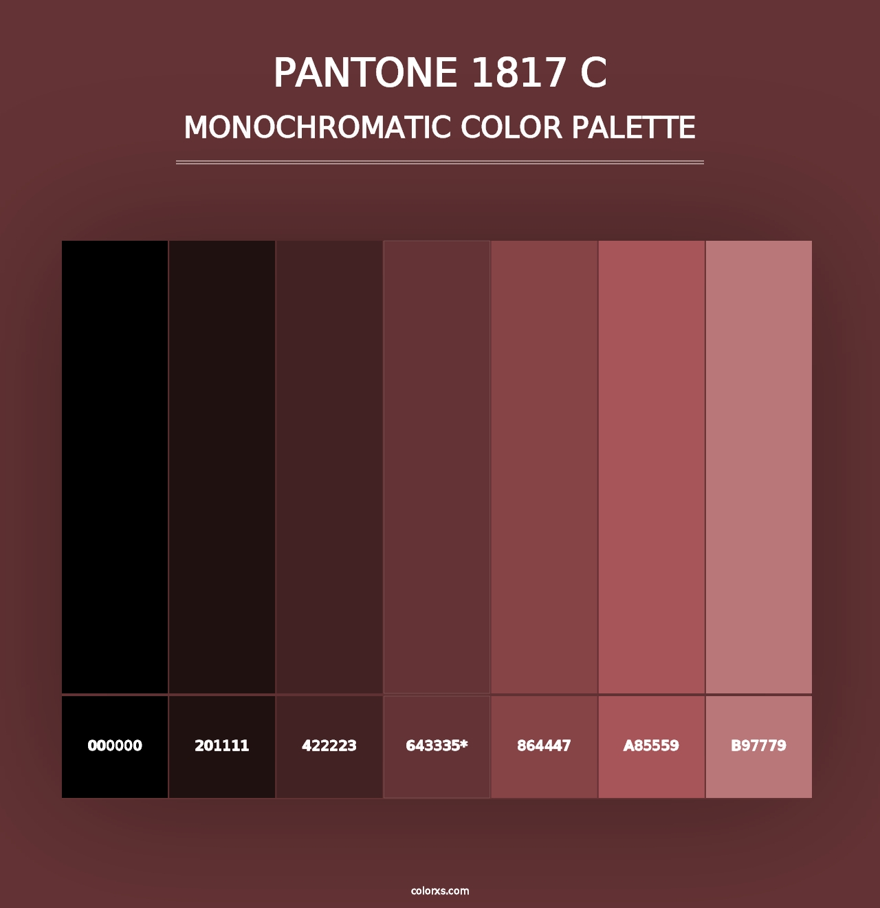 PANTONE 1817 C - Monochromatic Color Palette