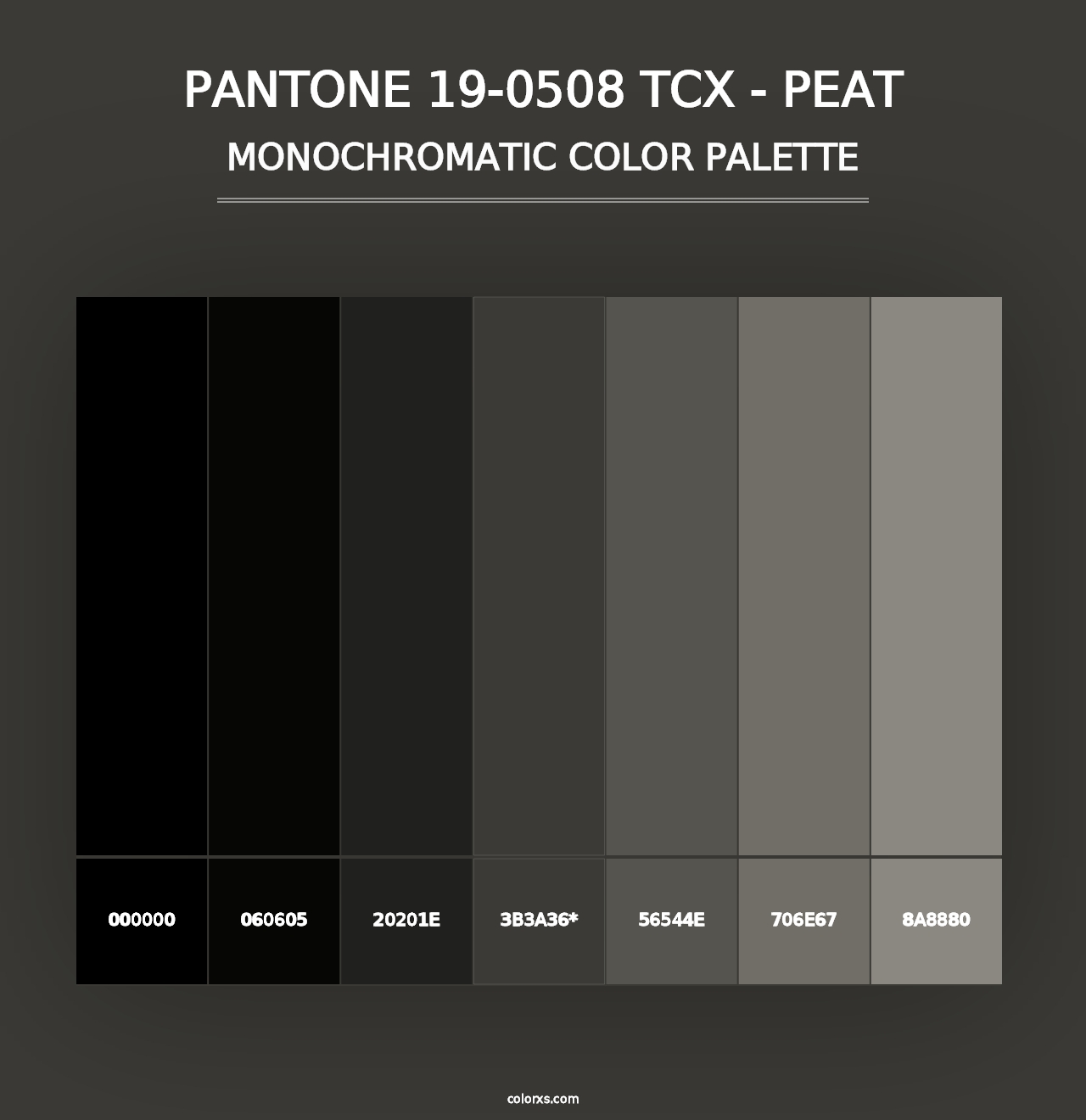 PANTONE 19-0508 TCX - Peat - Monochromatic Color Palette