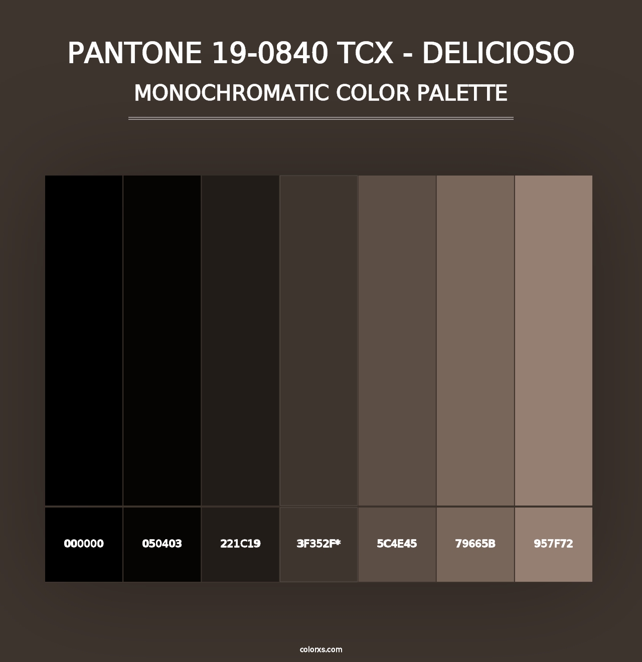 PANTONE 19-0840 TCX - Delicioso - Monochromatic Color Palette