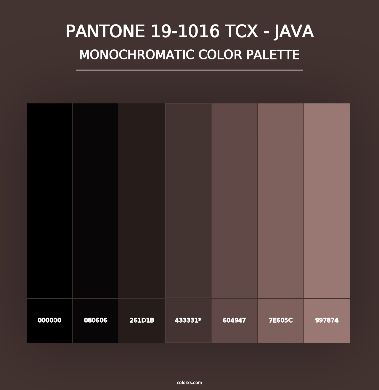 PANTONE 19-1016 TCX - Java - Monochromatic Color Palette