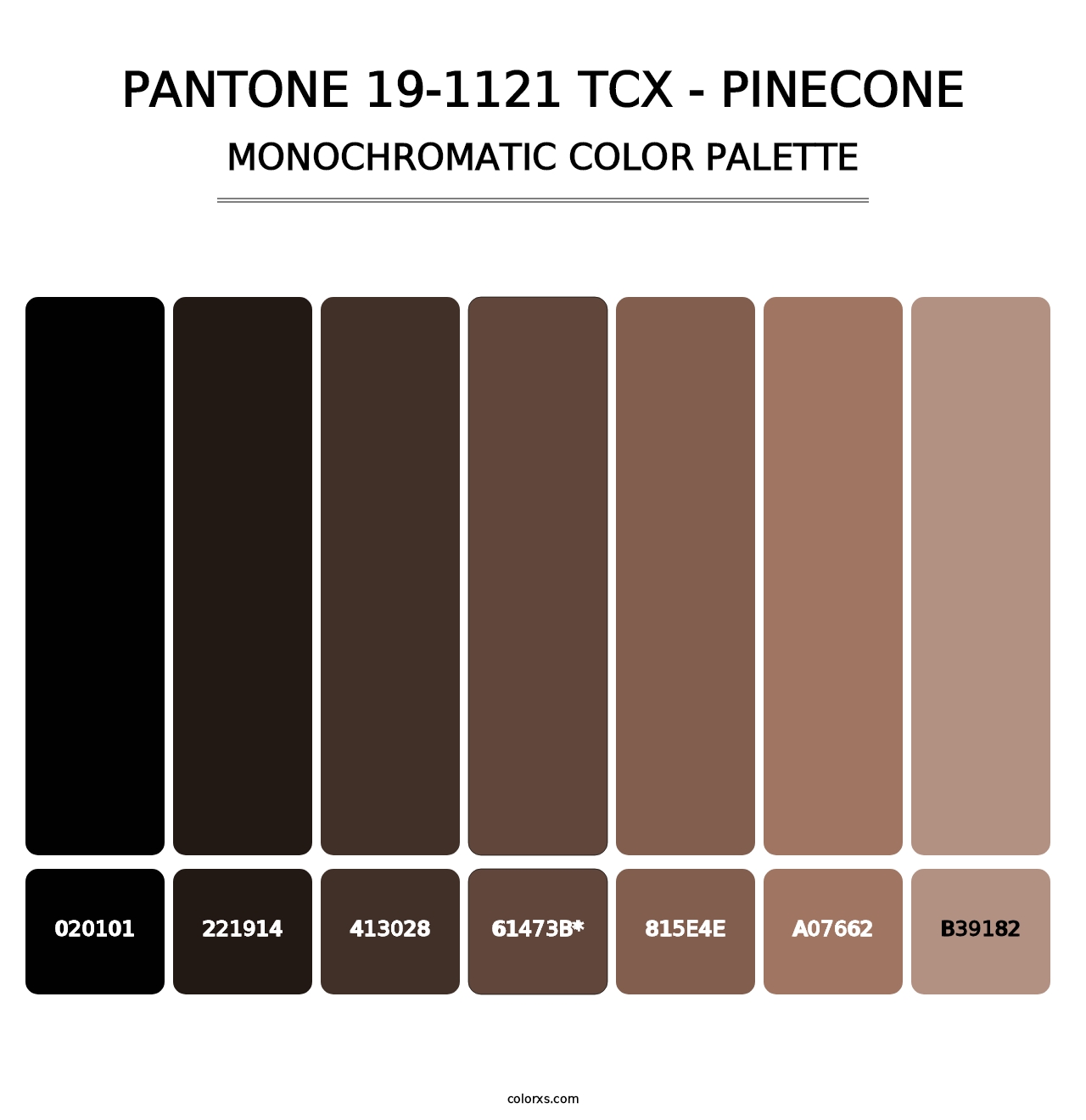 PANTONE 19-1121 TCX - Pinecone - Monochromatic Color Palette