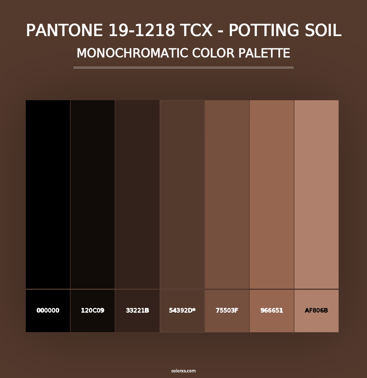 PANTONE 19-1218 TCX - Potting Soil - Monochromatic Color Palette