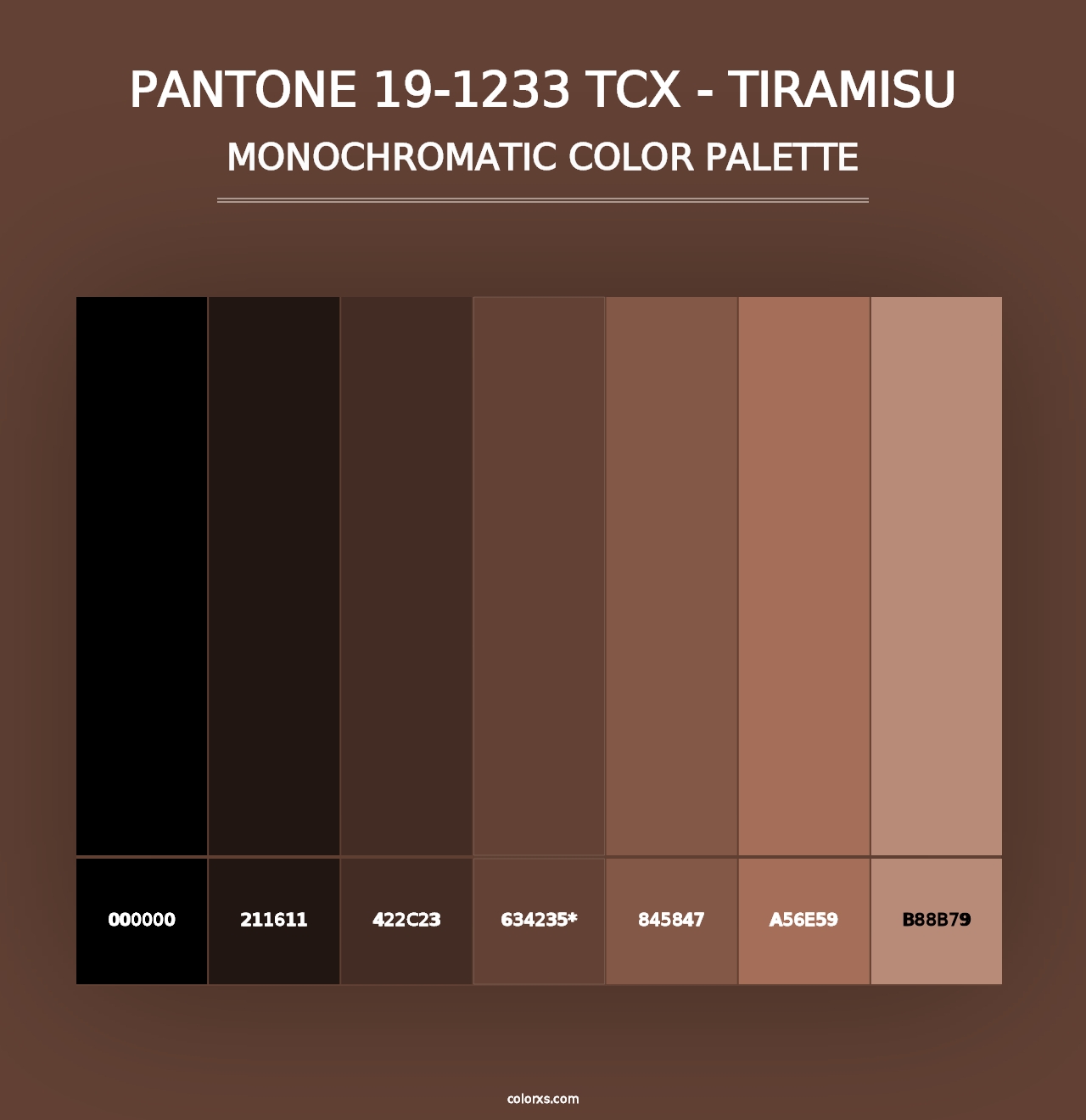 PANTONE 19-1233 TCX - Tiramisu - Monochromatic Color Palette