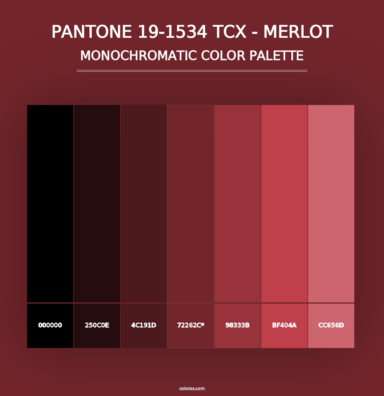 PANTONE 19-1534 TCX - Merlot - Monochromatic Color Palette