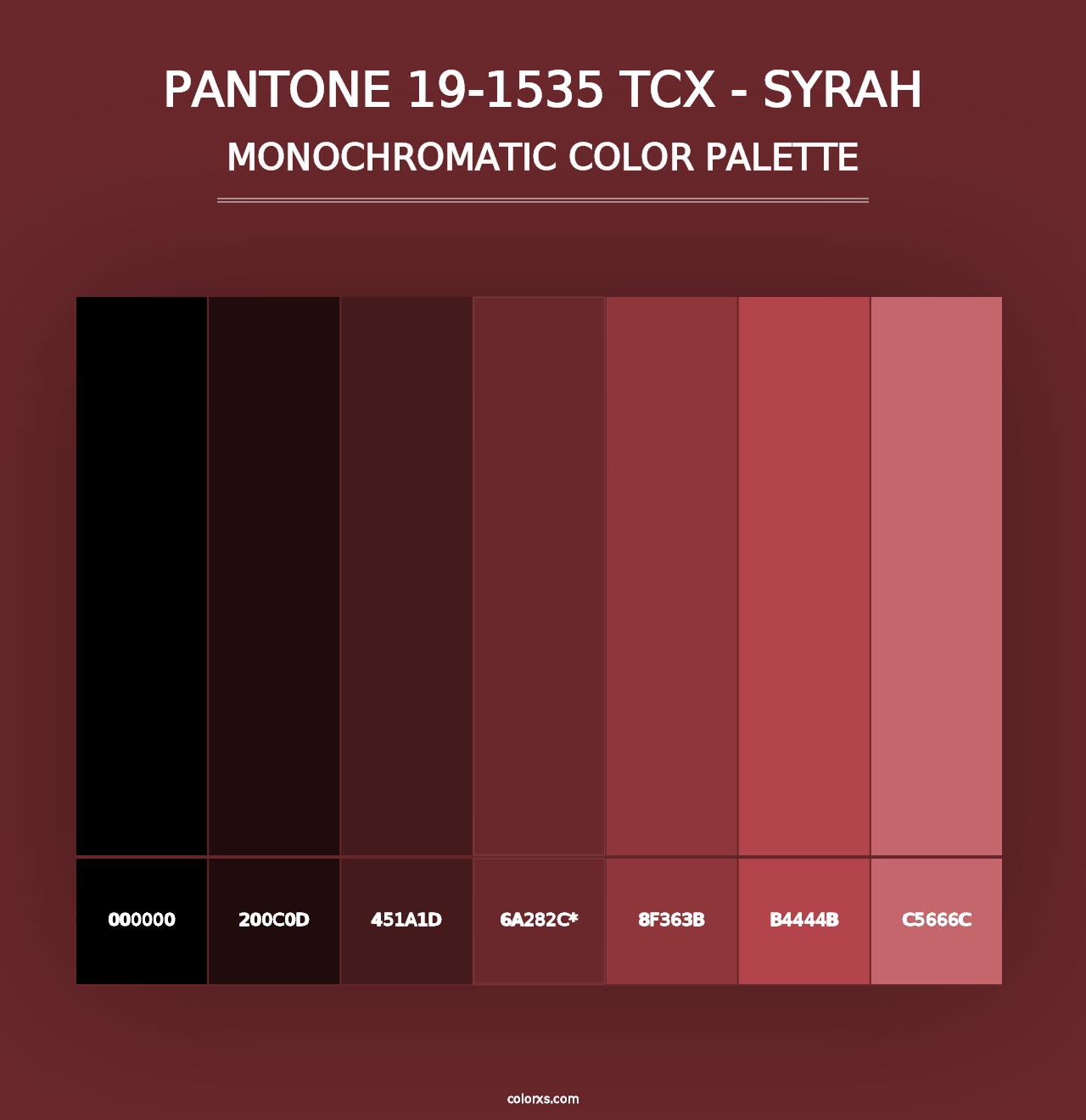 PANTONE 19-1535 TCX - Syrah - Monochromatic Color Palette