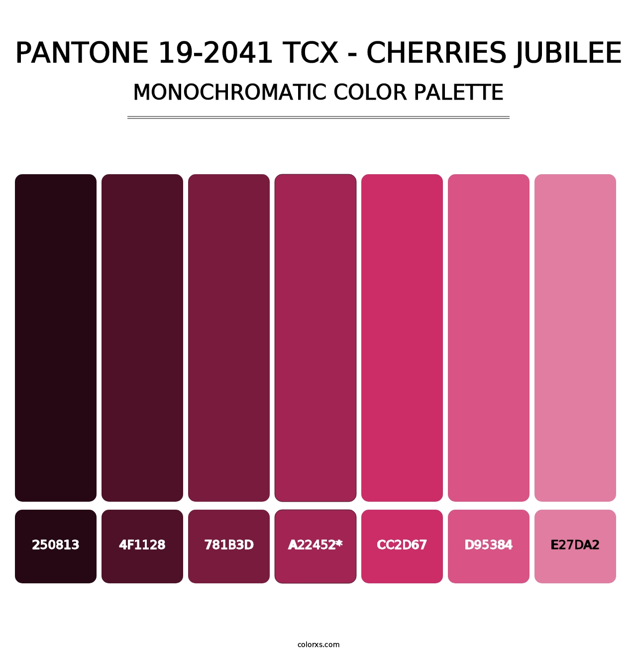 PANTONE 19-2041 TCX - Cherries Jubilee - Monochromatic Color Palette