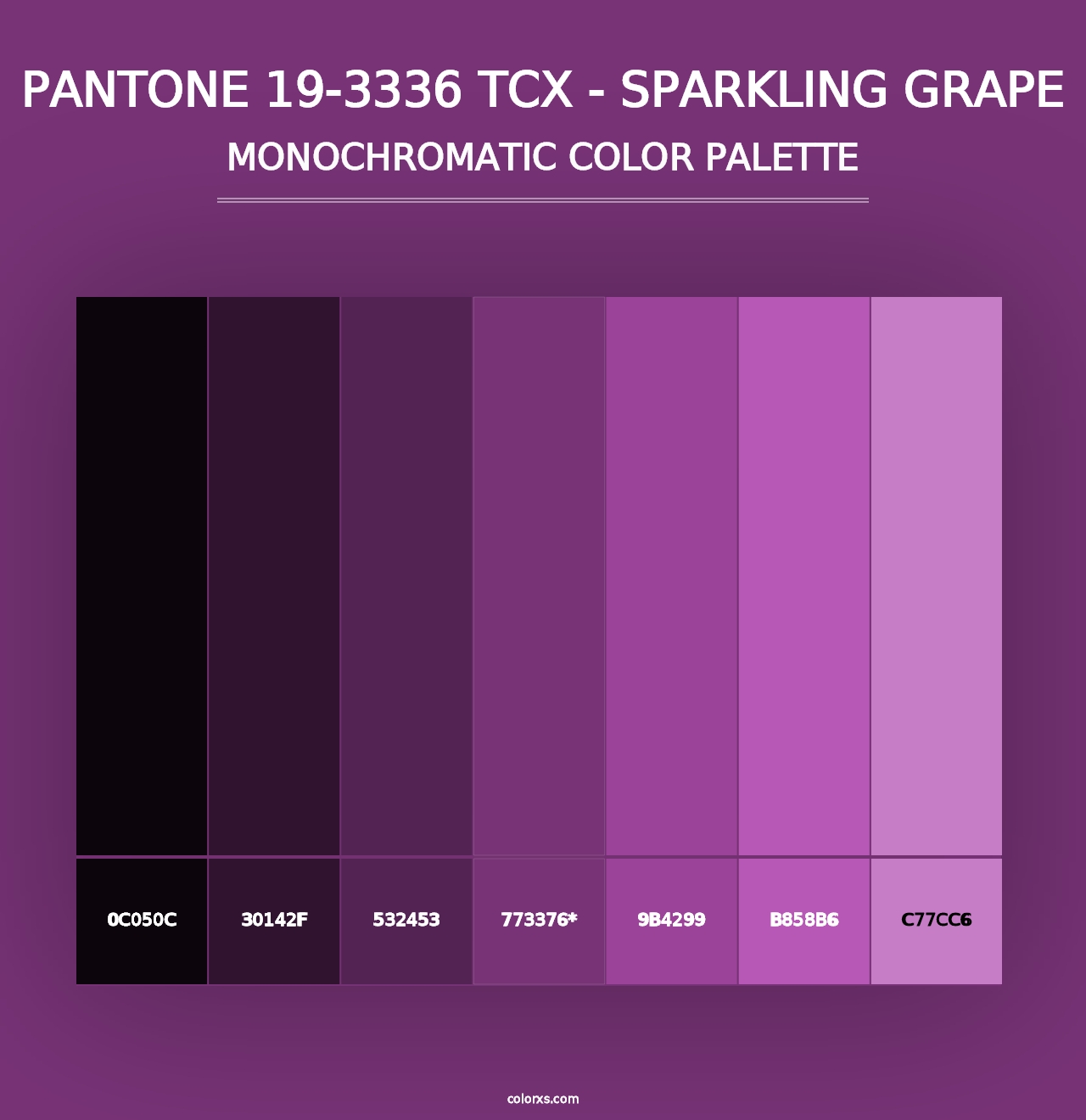 PANTONE 19-3336 TCX - Sparkling Grape - Monochromatic Color Palette