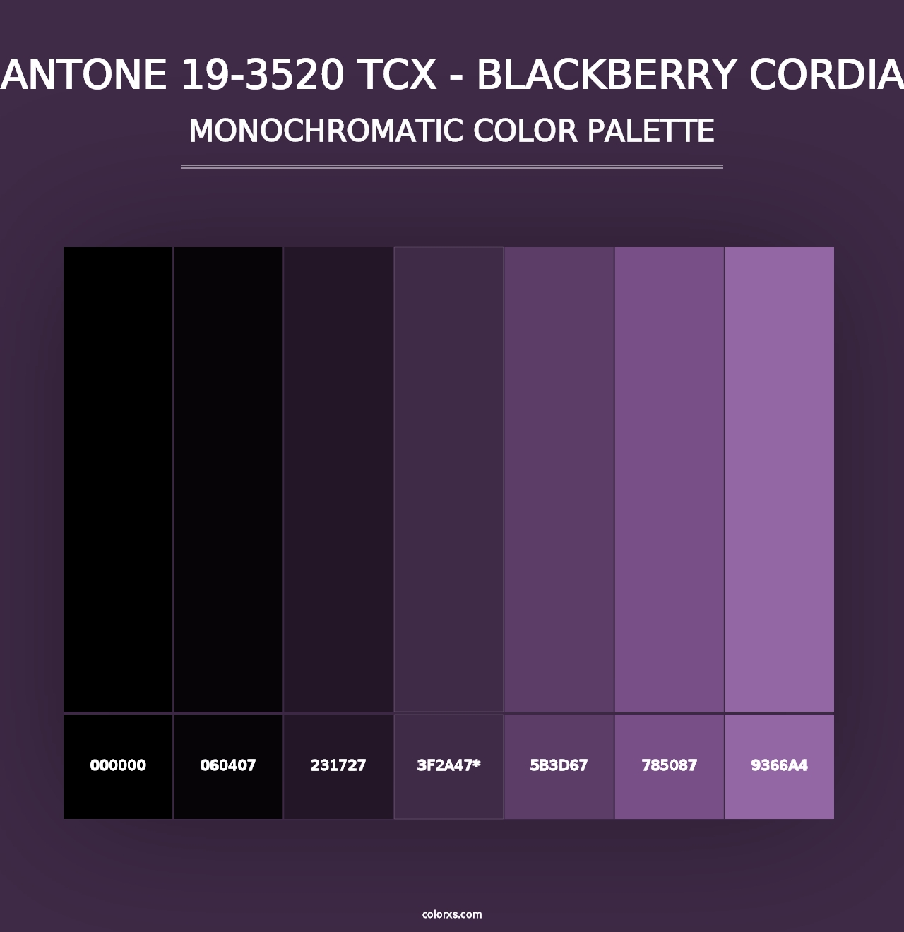 PANTONE 19-3520 TCX - Blackberry Cordial - Monochromatic Color Palette