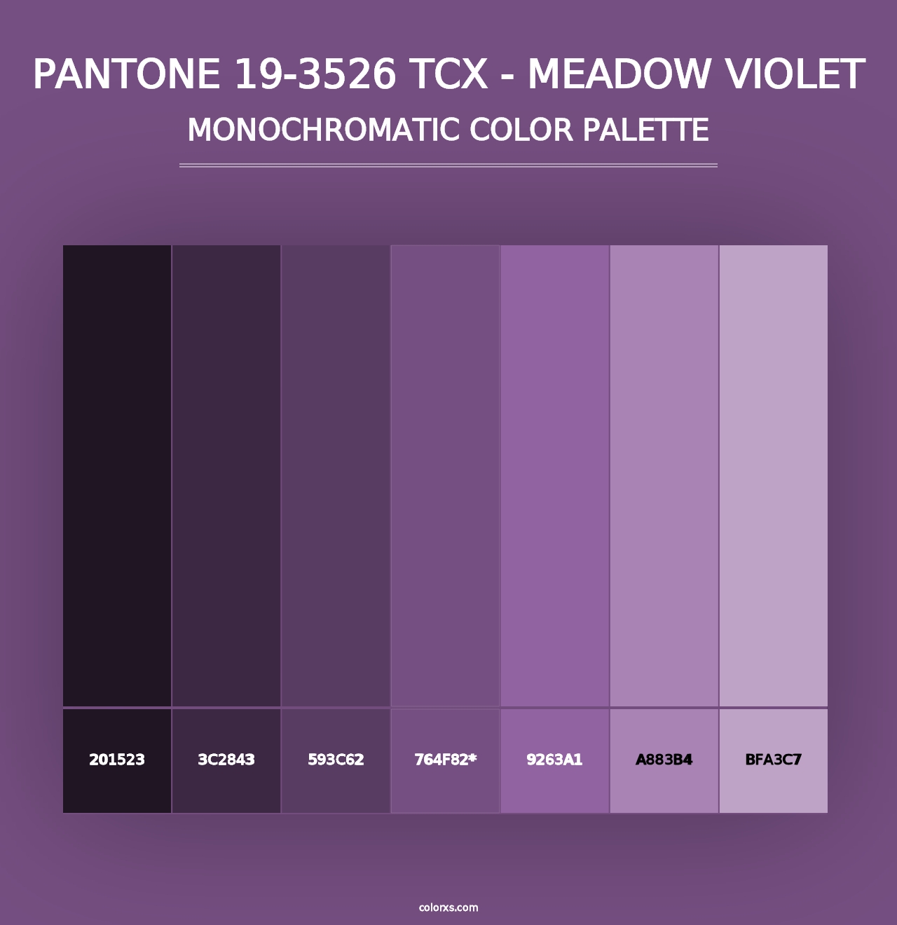 PANTONE 19-3526 TCX - Meadow Violet - Monochromatic Color Palette