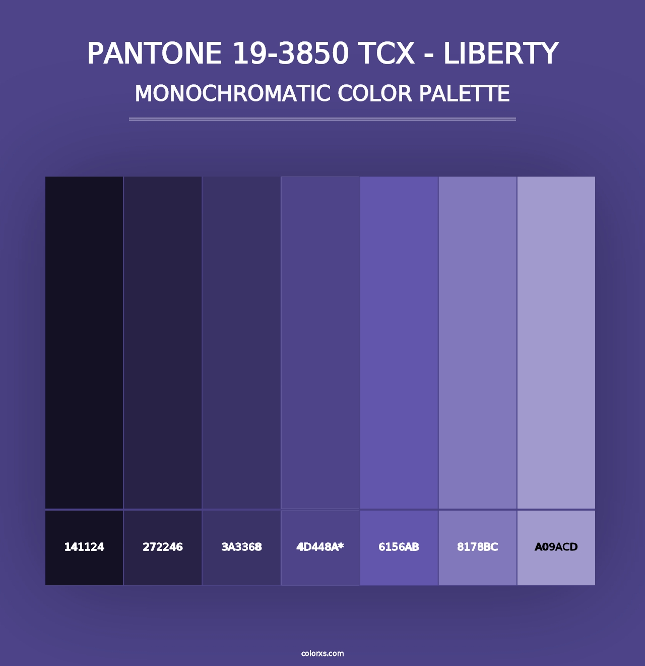 PANTONE 19-3850 TCX - Liberty - Monochromatic Color Palette