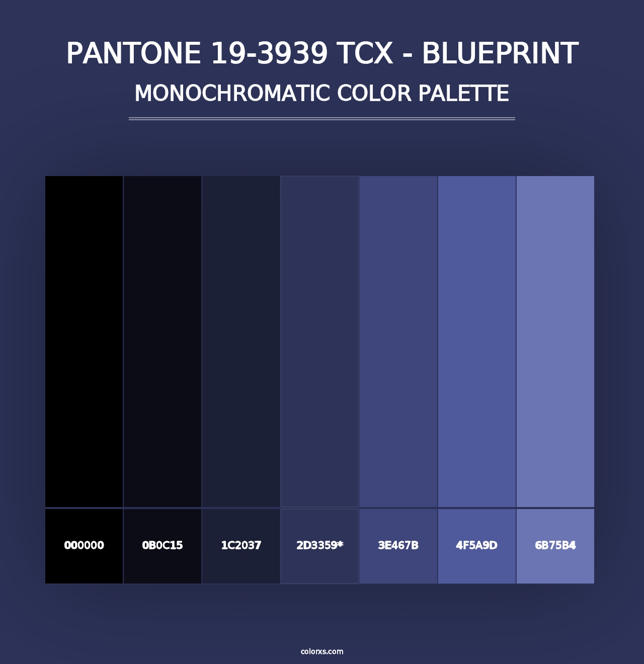 PANTONE 19-3939 TCX - Blueprint - Monochromatic Color Palette