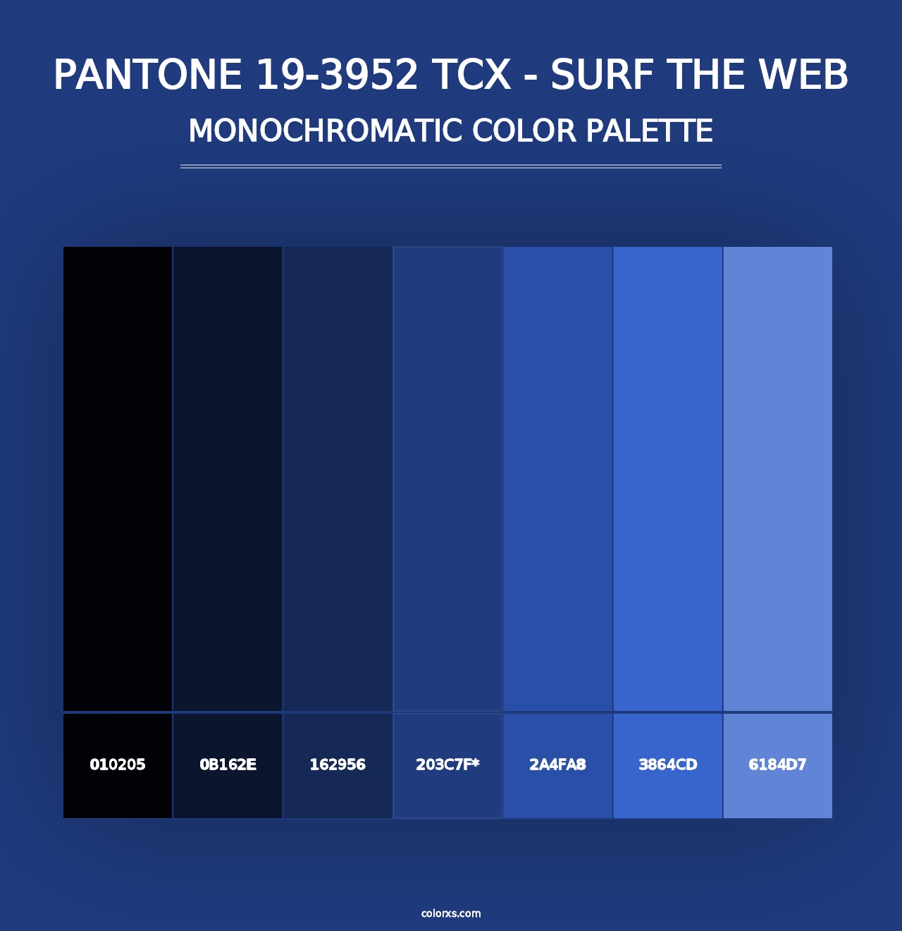 PANTONE 19-3952 TCX - Surf the Web - Monochromatic Color Palette