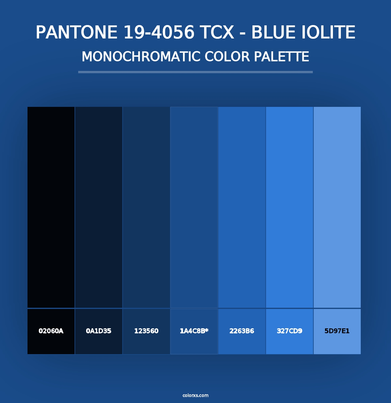 PANTONE 19-4056 TCX - Blue Iolite - Monochromatic Color Palette