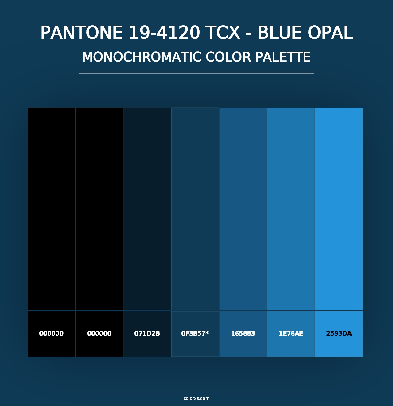 PANTONE 19-4120 TCX - Blue Opal - Monochromatic Color Palette