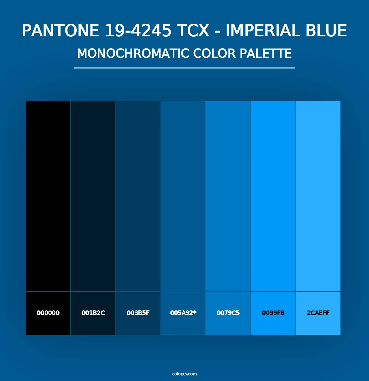 PANTONE 19-4245 TCX - Imperial Blue - Monochromatic Color Palette