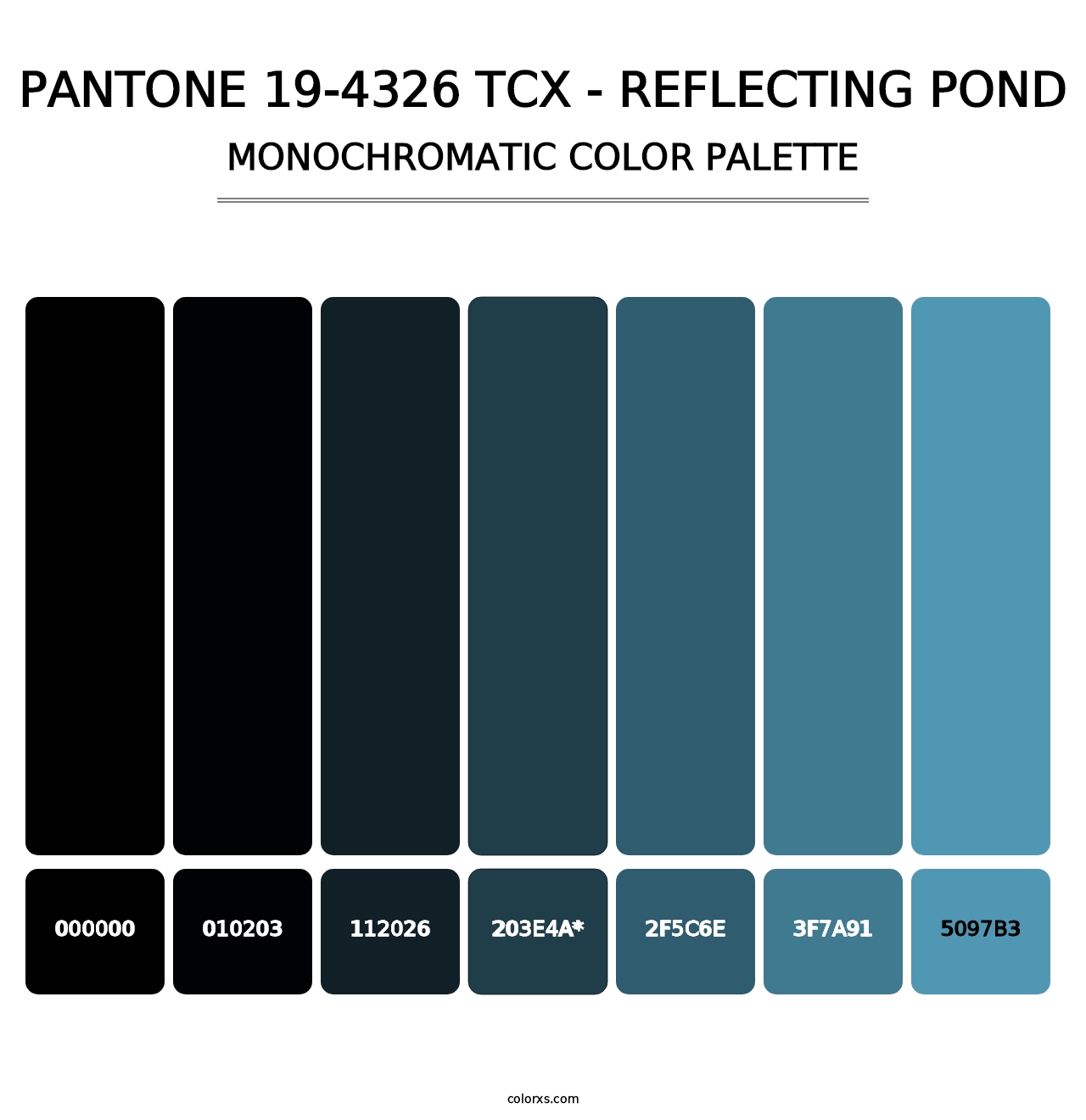 PANTONE 19-4326 TCX - Reflecting Pond - Monochromatic Color Palette